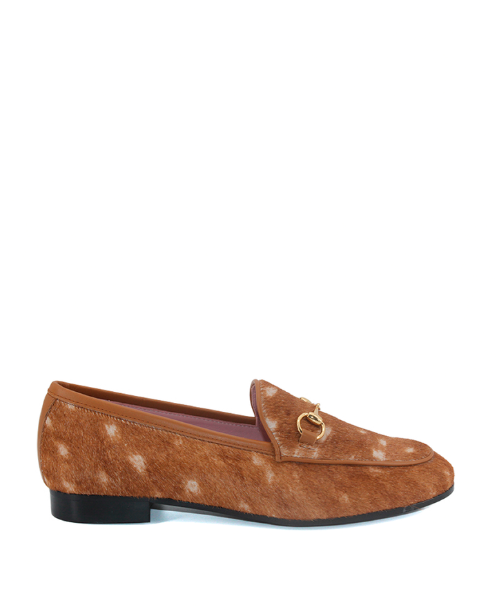 Mocasines Castellano® de piel pony para mujer - Modelo Génova efecto bambi
