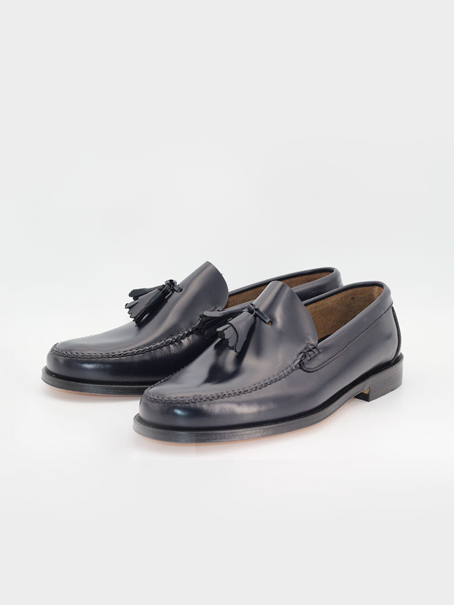 Mocasines 801 de piel antik color azul marino