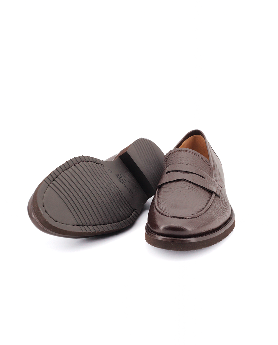 Mocasines Castellano® de piel de ciervo para hombre – Modelo Ariete color marrón