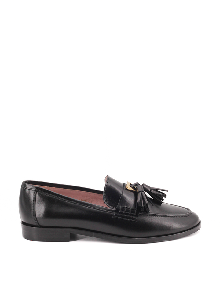 Mocasines Castellano® de piel para mujer - Modelo Bossa color negro