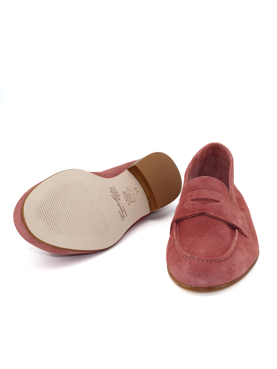 Suela cuero natural mocasín mujer artesanal Castellano