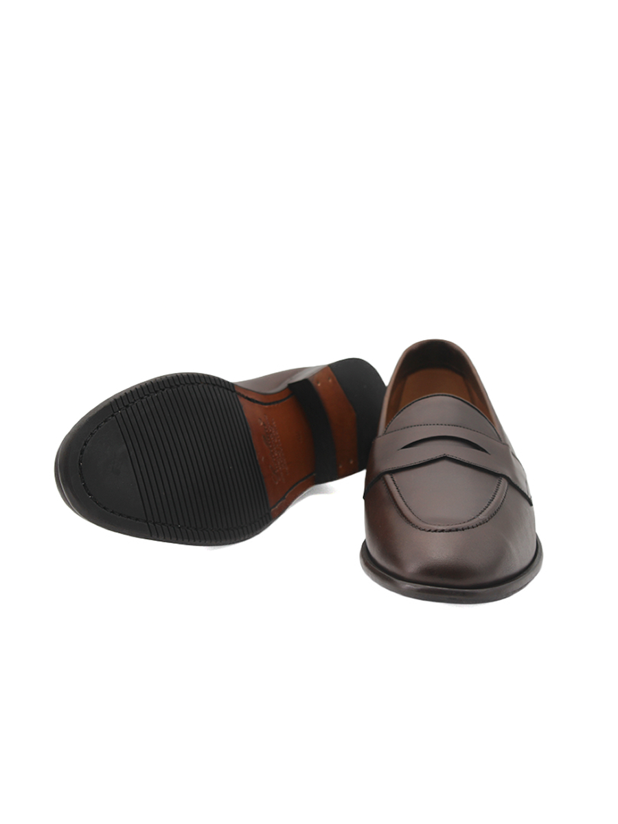 Mocasines Castellano® de piel oxford para hombre con antifaz – Modelo Flecha color cacao