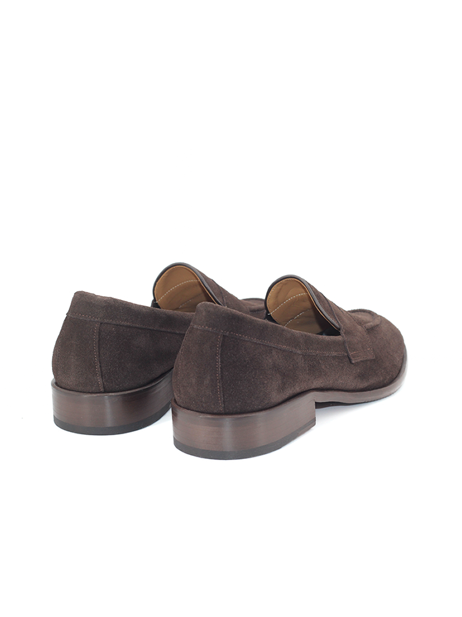 Mocasines Castellano® de piel ante para hombre con antifaz – Modelo Flecha color marrón