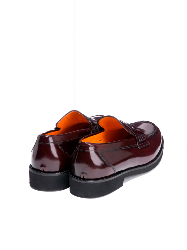 Mocasines Florencia de piel antik color burdeos