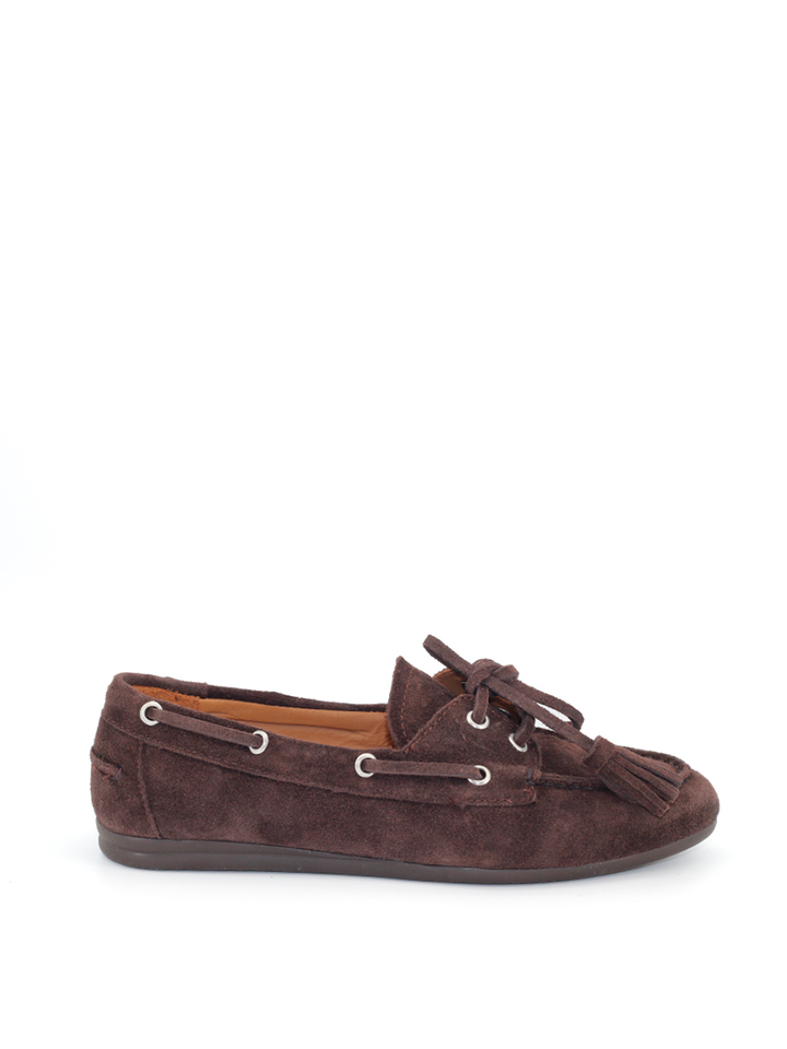 Náuticos Castellano® de ante para mujer – Modelo Hayami color caoba