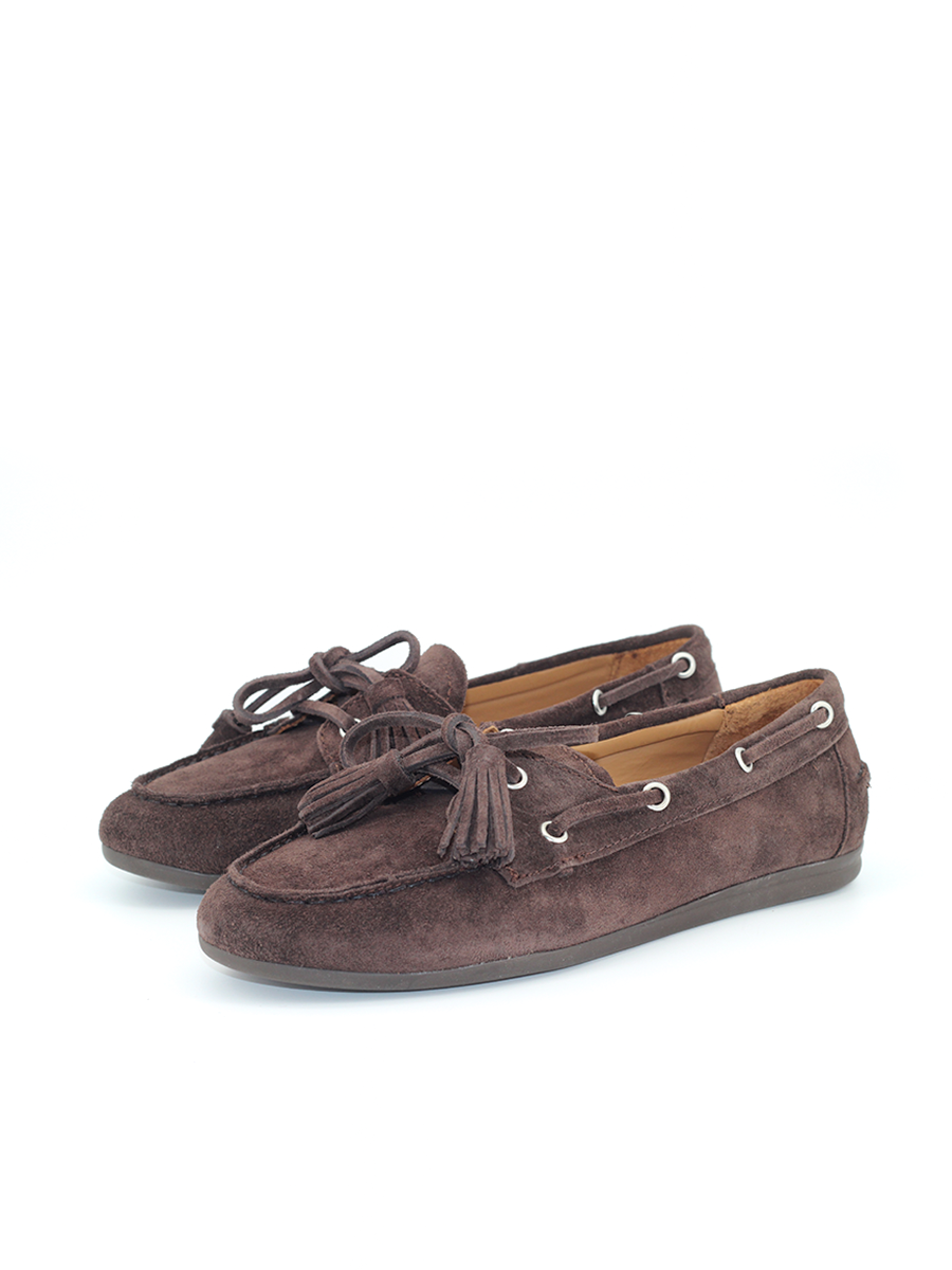 Náuticos Castellano® de ante para mujer – Modelo Hayami color caoba