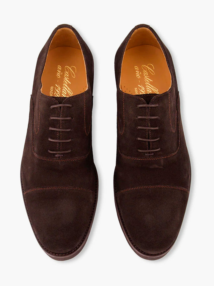 Zapatos de hombre de  cordones Hill ante color marrón