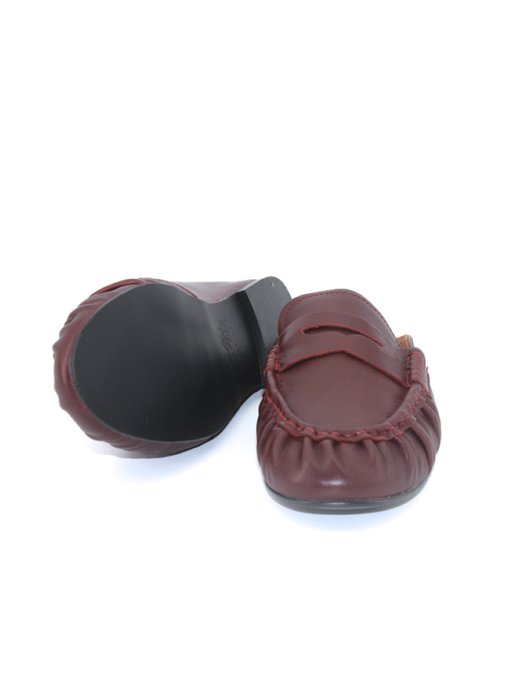 Mule Miki mujer en piel color burdeos