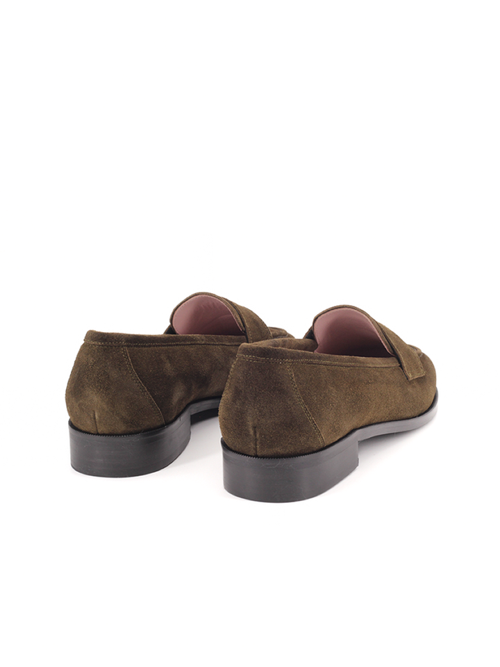 Mocasines Castellano® de piel ante para mujer - Modelo Mallorca color verde