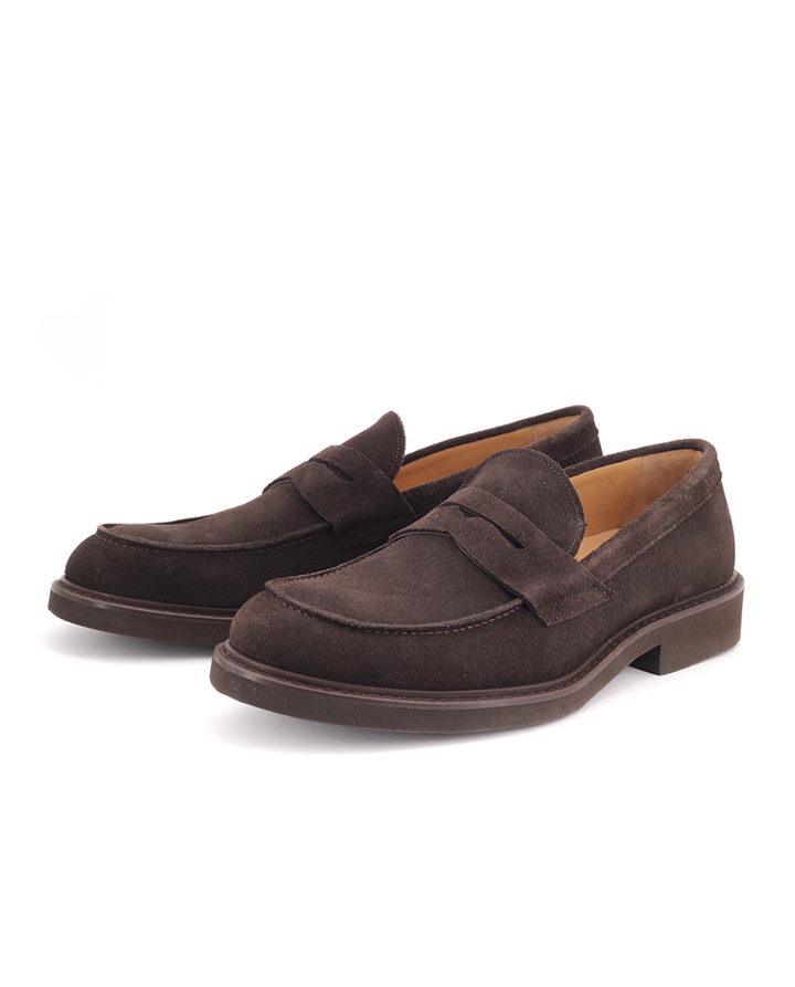 Mocasines Castellano® de piel ante para hombre – Modelo Toro color café