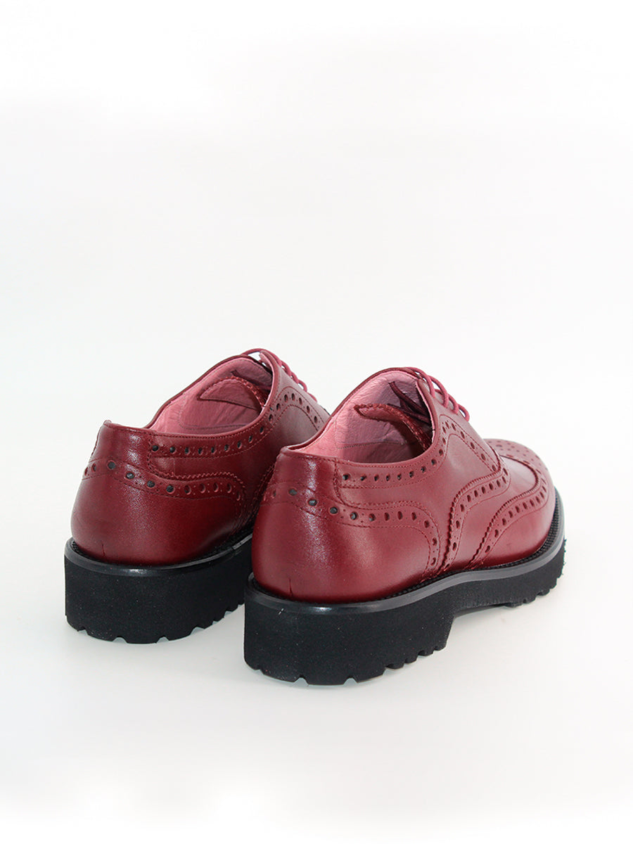 Zapatos de cordones mujer Alejandra color burdeos