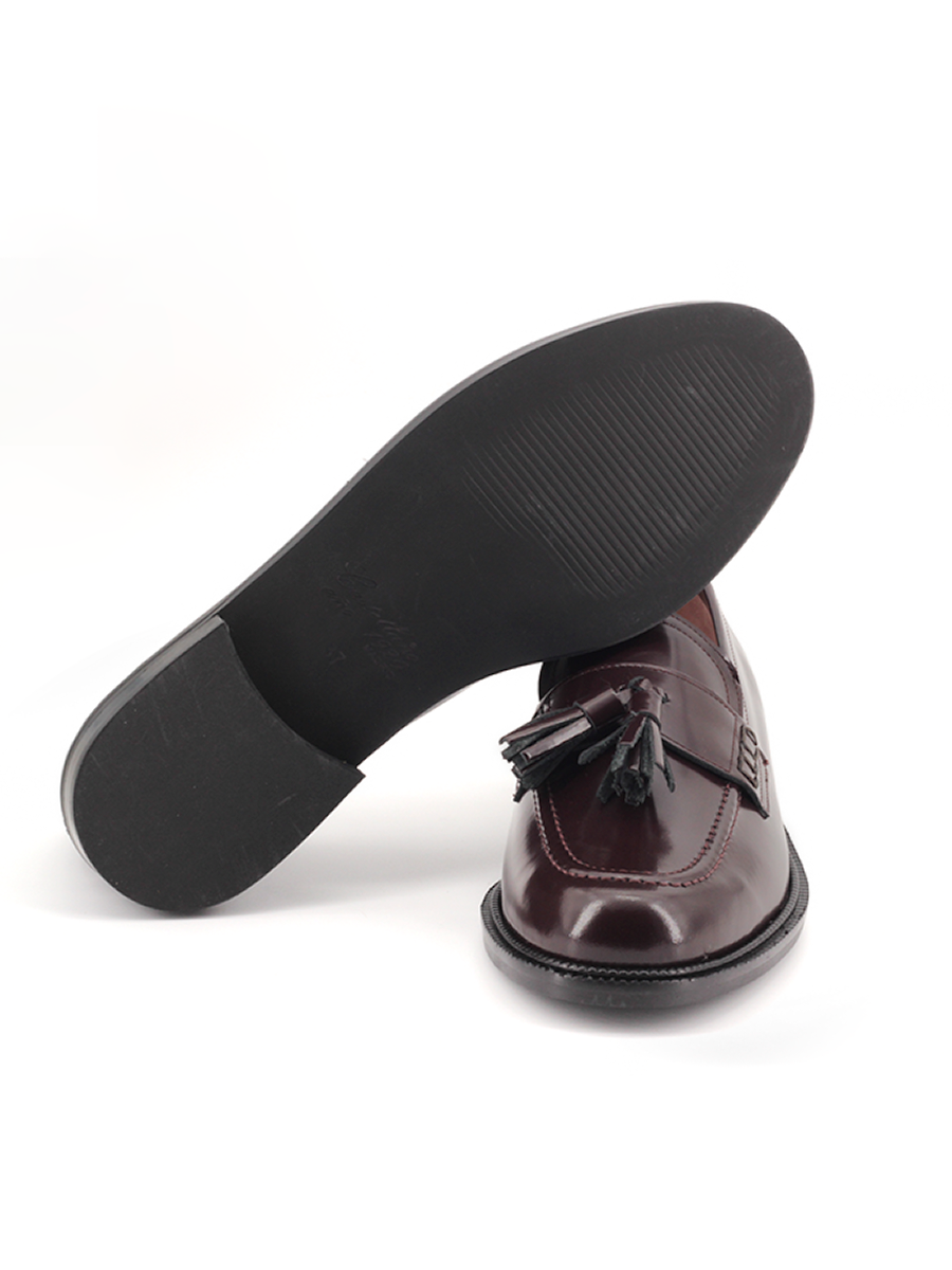 Mocasines Castellano® de piel para mujer - Modelo Angeli color burdeos