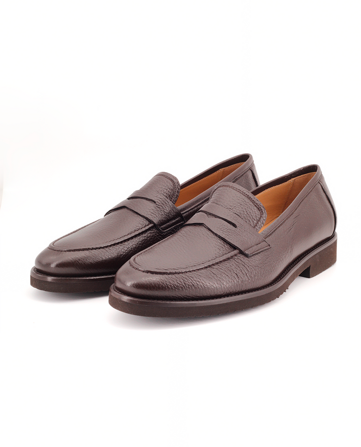 Mocasines Castellano® de piel de ciervo para hombre – Modelo Ariete color marrón