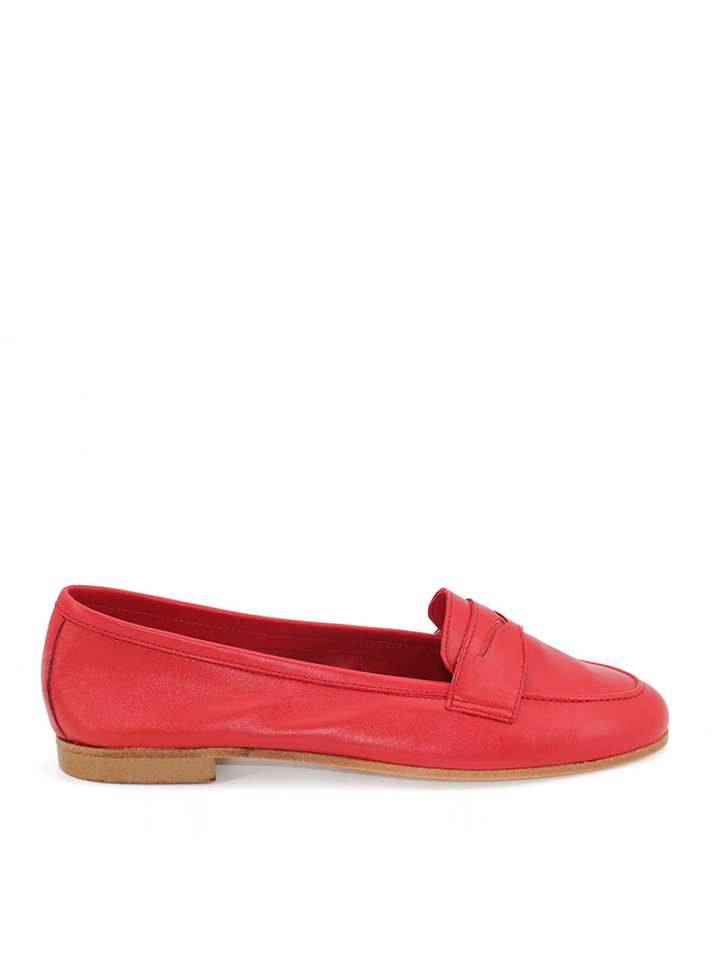 Mocasín Asunción mujer en piel color rojo – Hecho en España | Castellano® 1920 Madrid