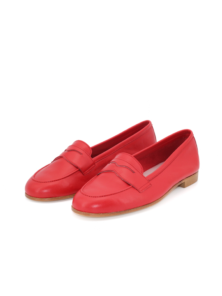 Mocasín Asunción mujer en piel color rojo – Hecho en España | Castellano® 1920 Madrid