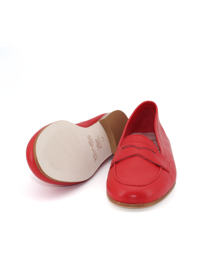 Mocasín Asunción mujer en piel color rojo – Hecho en España | Castellano® 1920 Madrid