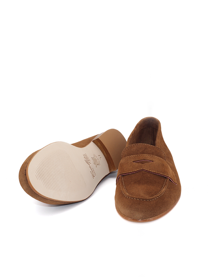 Suela cuero natural mocasín mujer artesanal Castellano