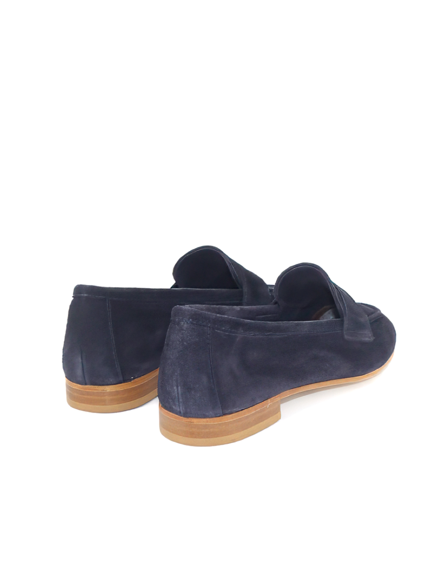 Mocasín Bandera mujer en ante marino – Hecho en España | Castellano® 1920 Madrid