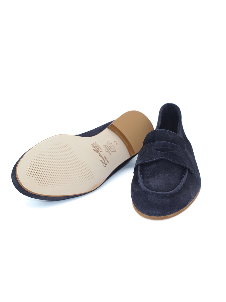 Suela cuero natural mocasín mujer ante artesanal Castellano