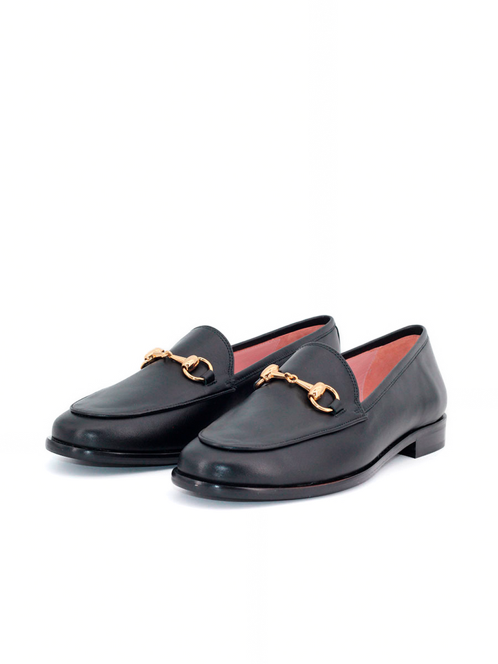 Mocasines Castellano® de piel para mujer - Modelo Bernini color negro