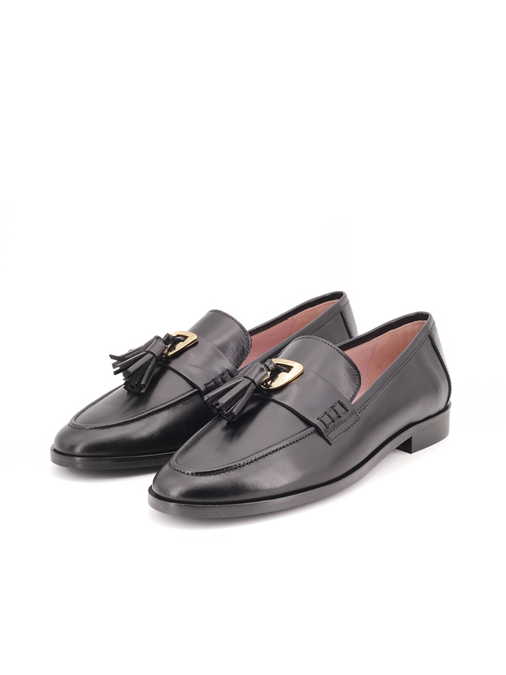 Mocasines Castellano® de piel para mujer - Modelo Bossa color negro