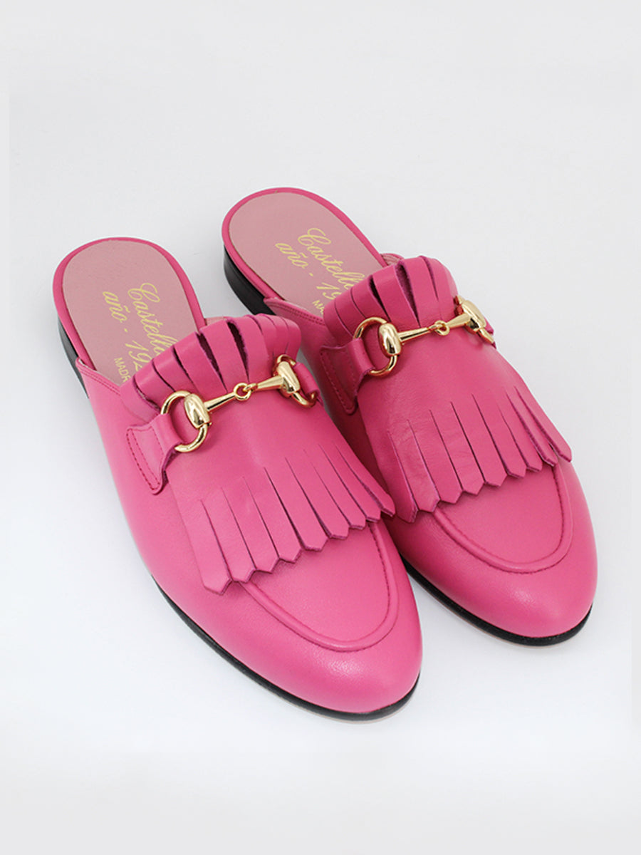 Mules de mujer Casanova piel color fucsia