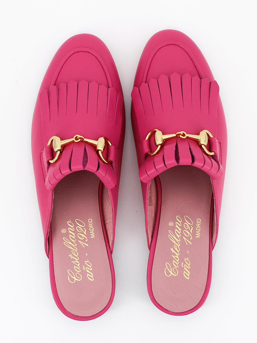 Mules de mujer Casanova piel color fucsia