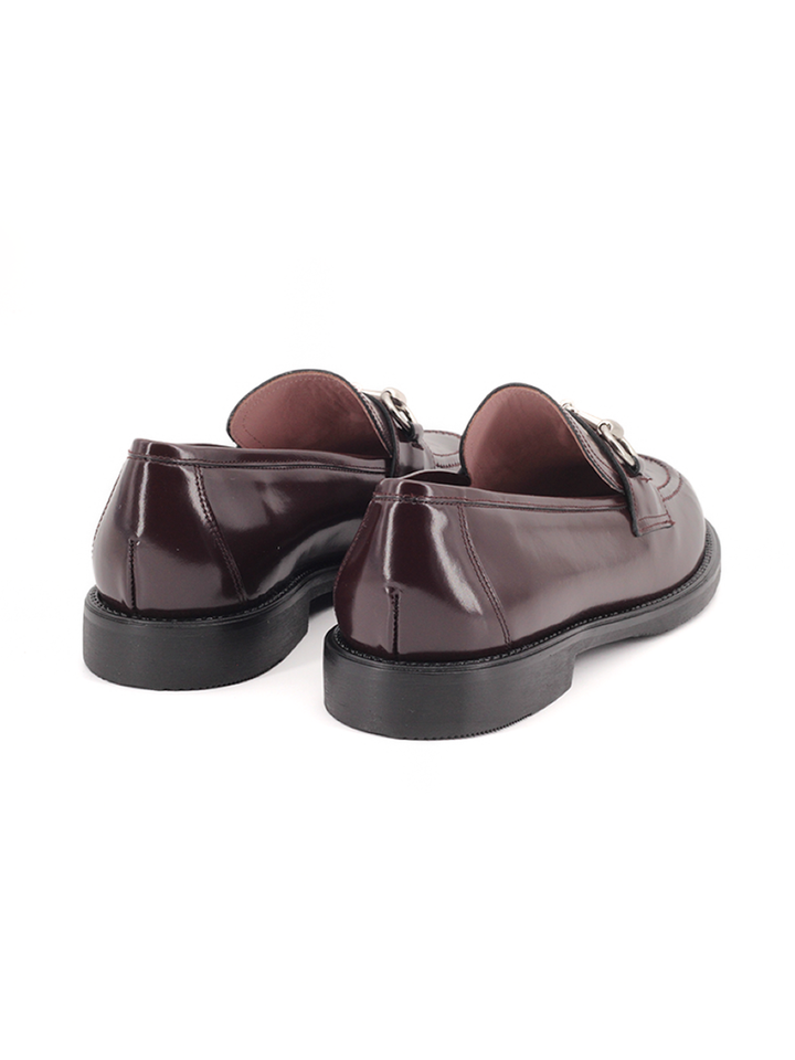 Mocasines Castellano® de piel para mujer - Modelo Chicago color burdeos