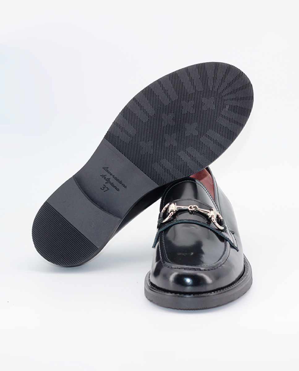 Mocasines Castellano® de piel para mujer - Modelo Chicago color negro