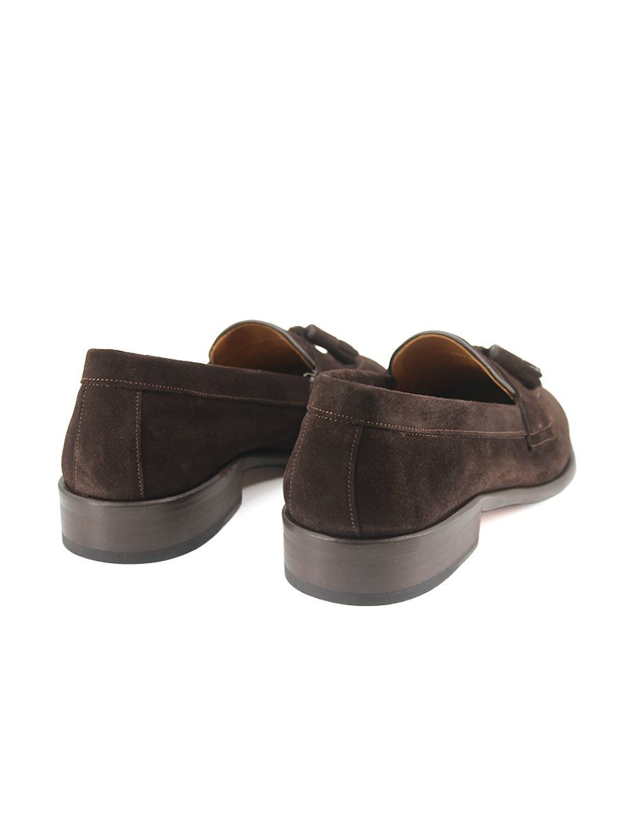 Mocasines Castellano® de ante para hombre con borlas – Modelo Daga color cafe