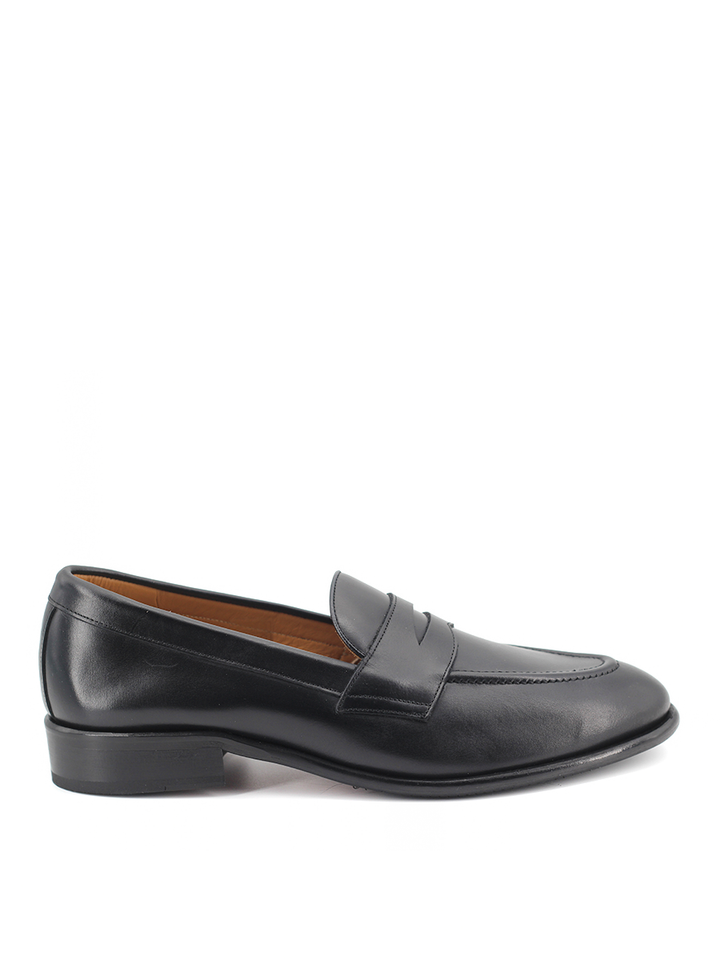 Mocasines Castellano® de piel oxford para hombre con antifaz – Modelo Flecha color negro