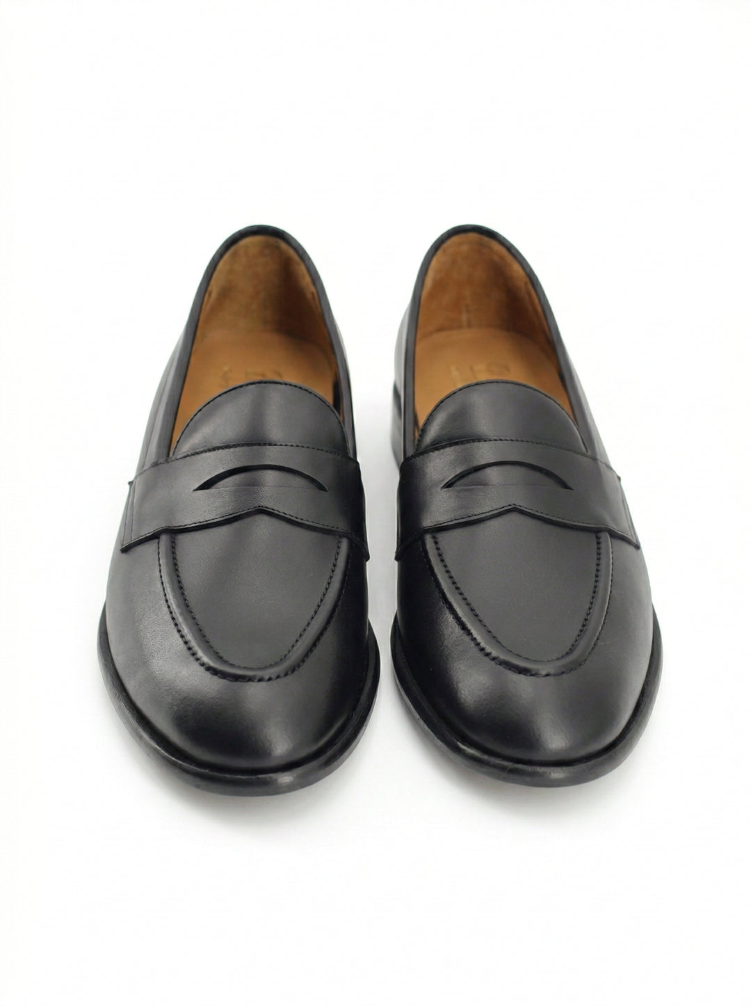 Mocasines Castellano® de piel oxford para hombre con antifaz – Modelo Flecha color negro