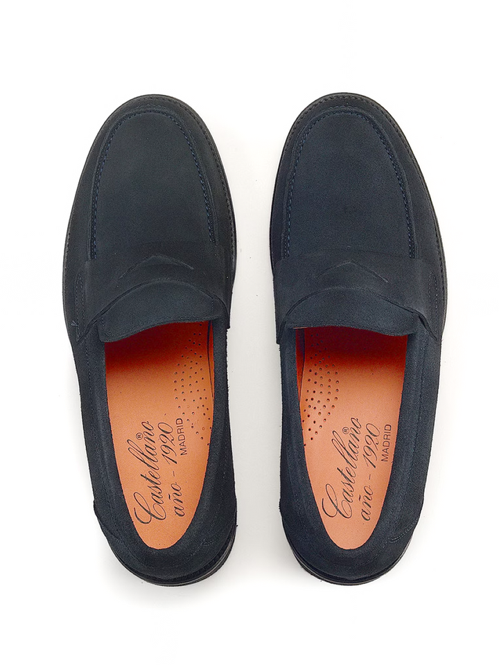 Florencia loafers in navy suede leather