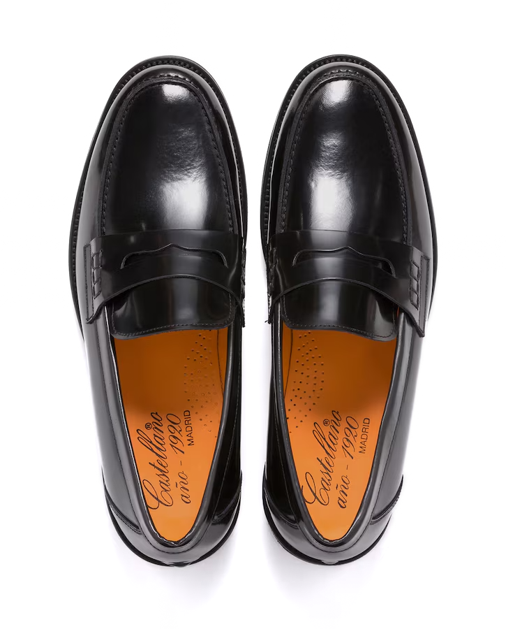 Mocasines Florencia de piel antik negro Zapatos Castellano