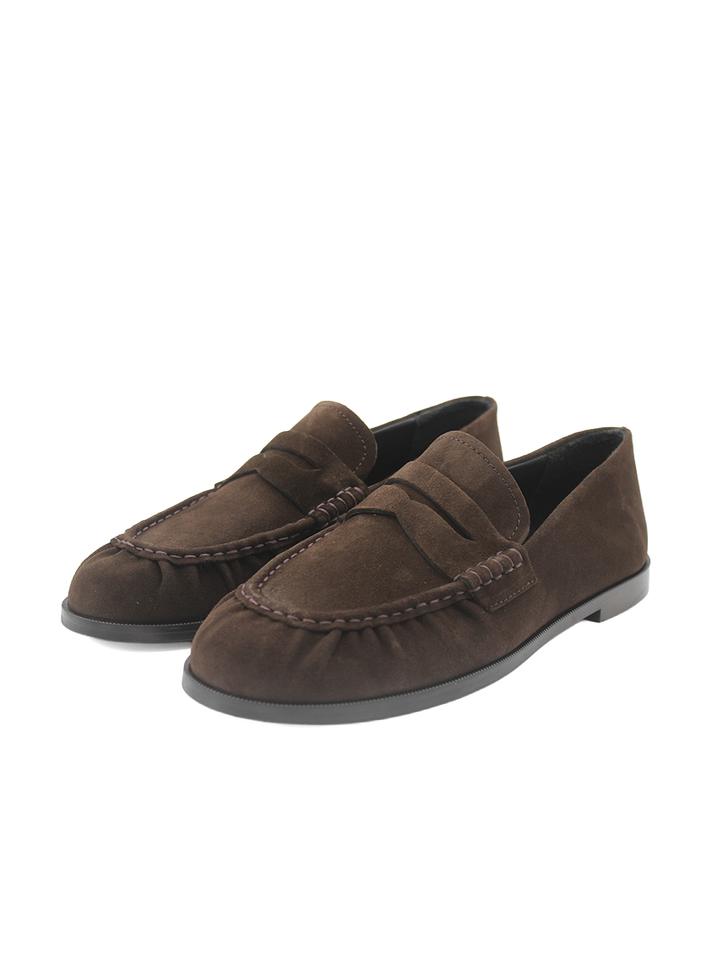 Mocasines Castellano® de piel ante para hombre con antifaz – Modelo Fuyuki color marrón