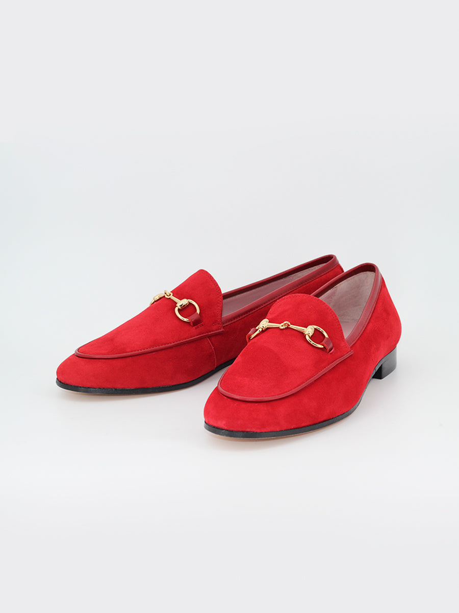 Mocasines Génova de piel ante color fresa