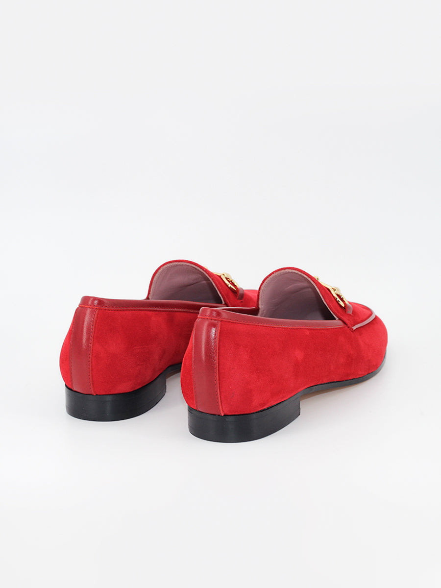 Mocasines Génova de piel ante color fresa