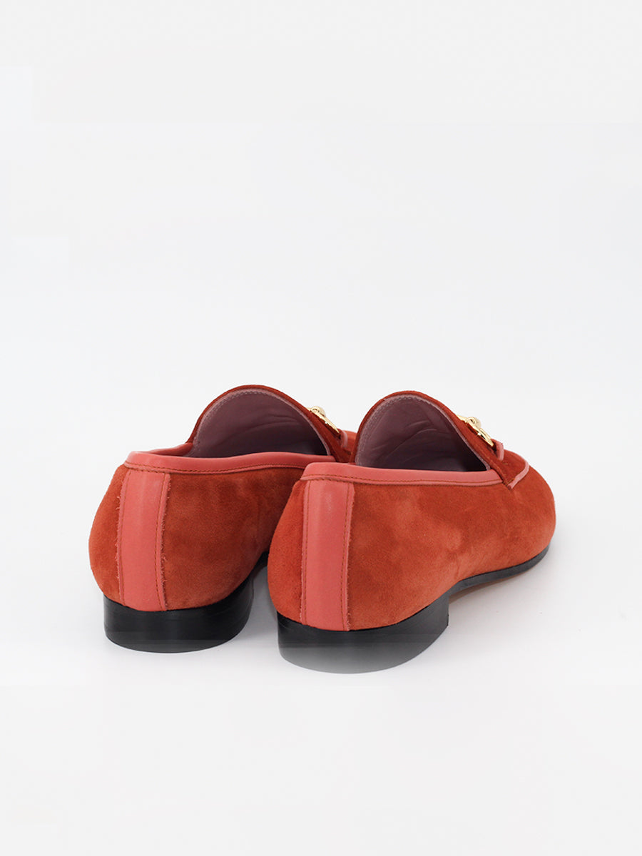 Mocasines Génova de piel ante color teja