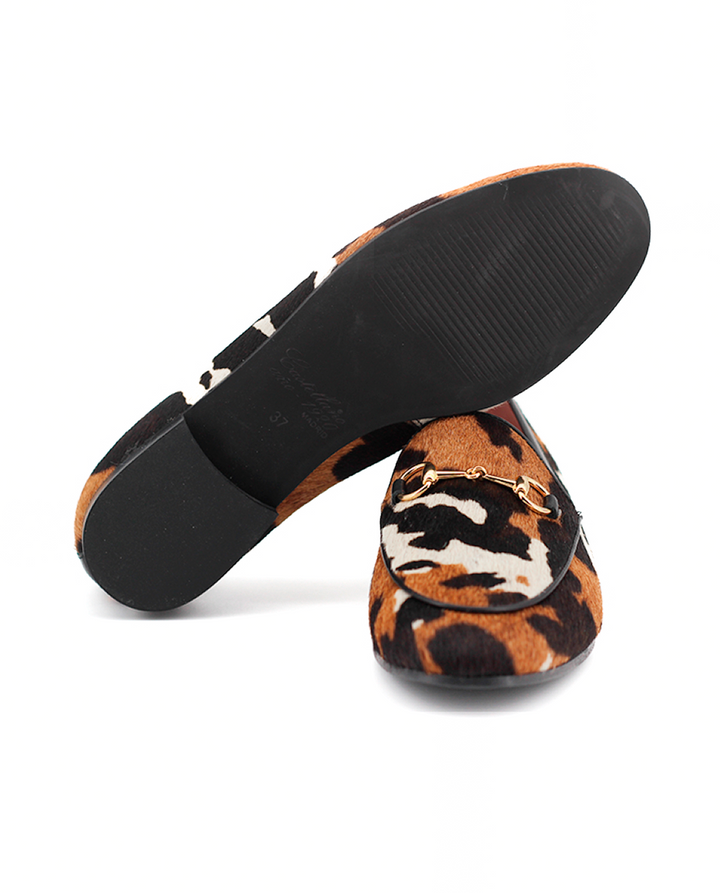 Mocasines Castellano® de pelo para mujer - Modelo Génova animal print