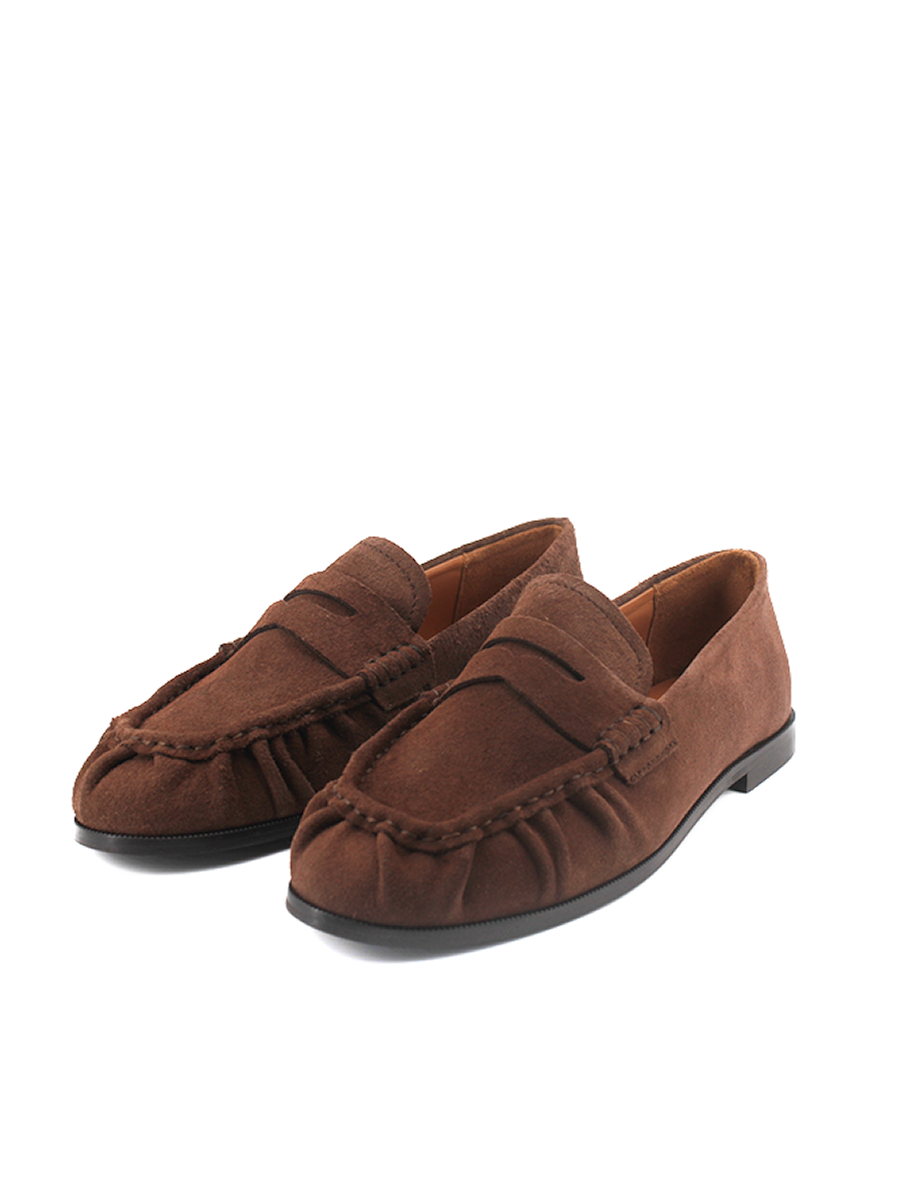 Mocasín Hana mujer en piel serraje color marrón – Hecho en España | Castellano® 1920 Madrid