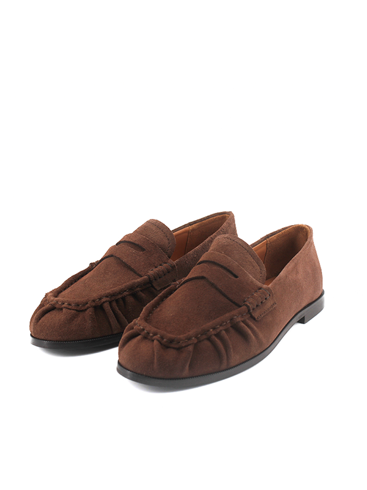 Mocasín Hana mujer en piel serraje color marrón – Hecho en España | Castellano® 1920 Madrid