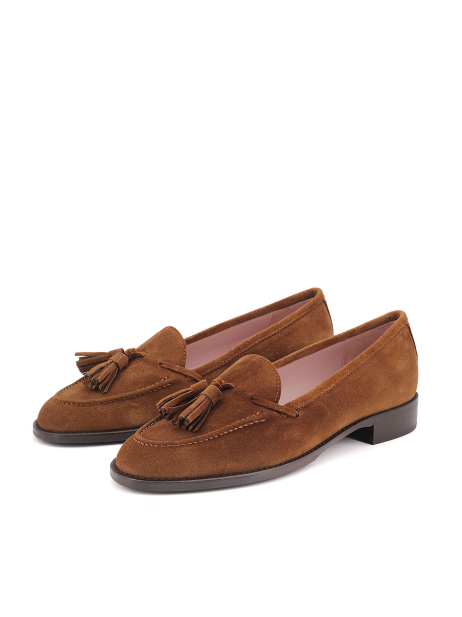 Mocasines Castellano® de ante para mujer - Modelo Ibiza color cuero