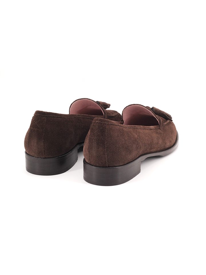 Castellano® I Mocasin de mujer Ibiza en ante color marrón con borlas