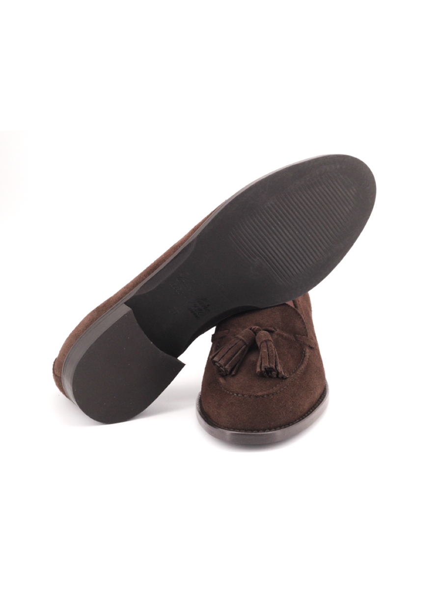 Castellano® I Mocasin de mujer Ibiza en ante color marrón con borlas