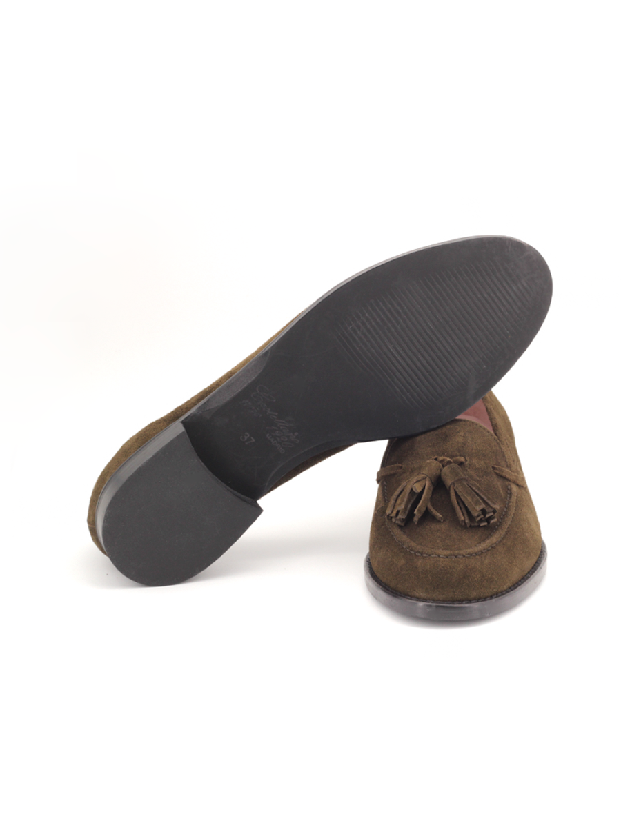 Mocasines Castellano®  de ante para mujer - Modelo Ibiza color verde