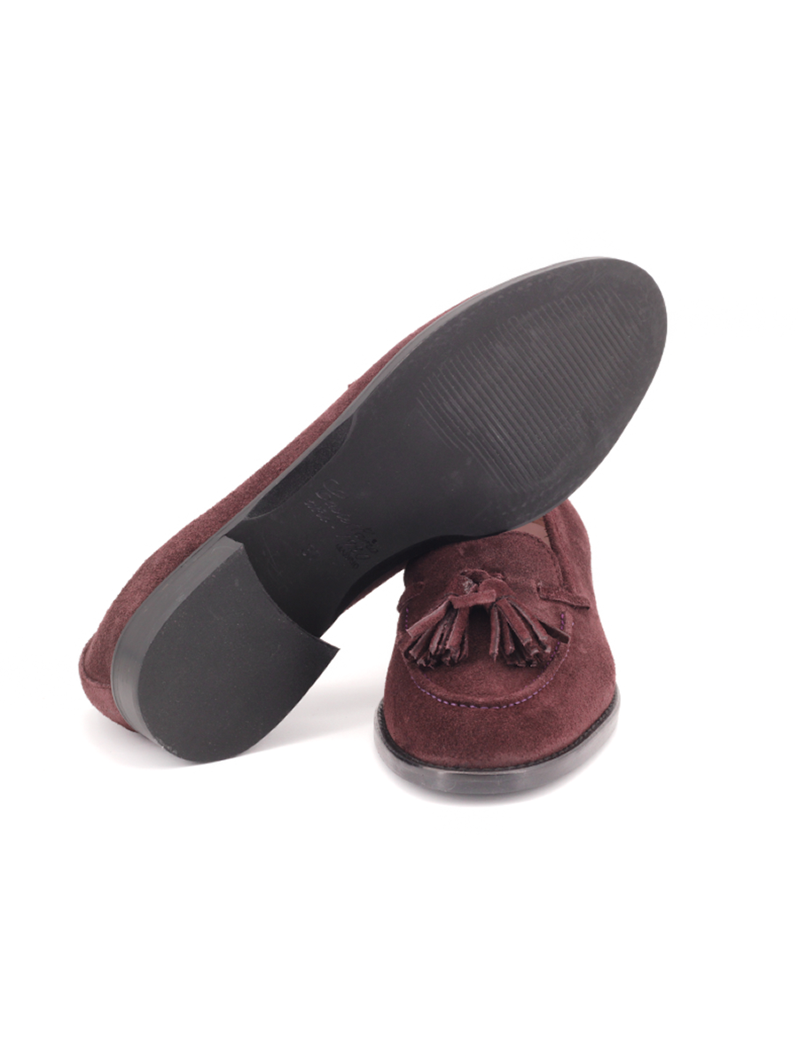 Mocasines Castellano®  de ante para mujer - Modelo Ibiza color burdeos