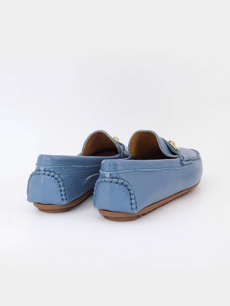 Mocasines driver de hombre Leonardo en piel color jeans