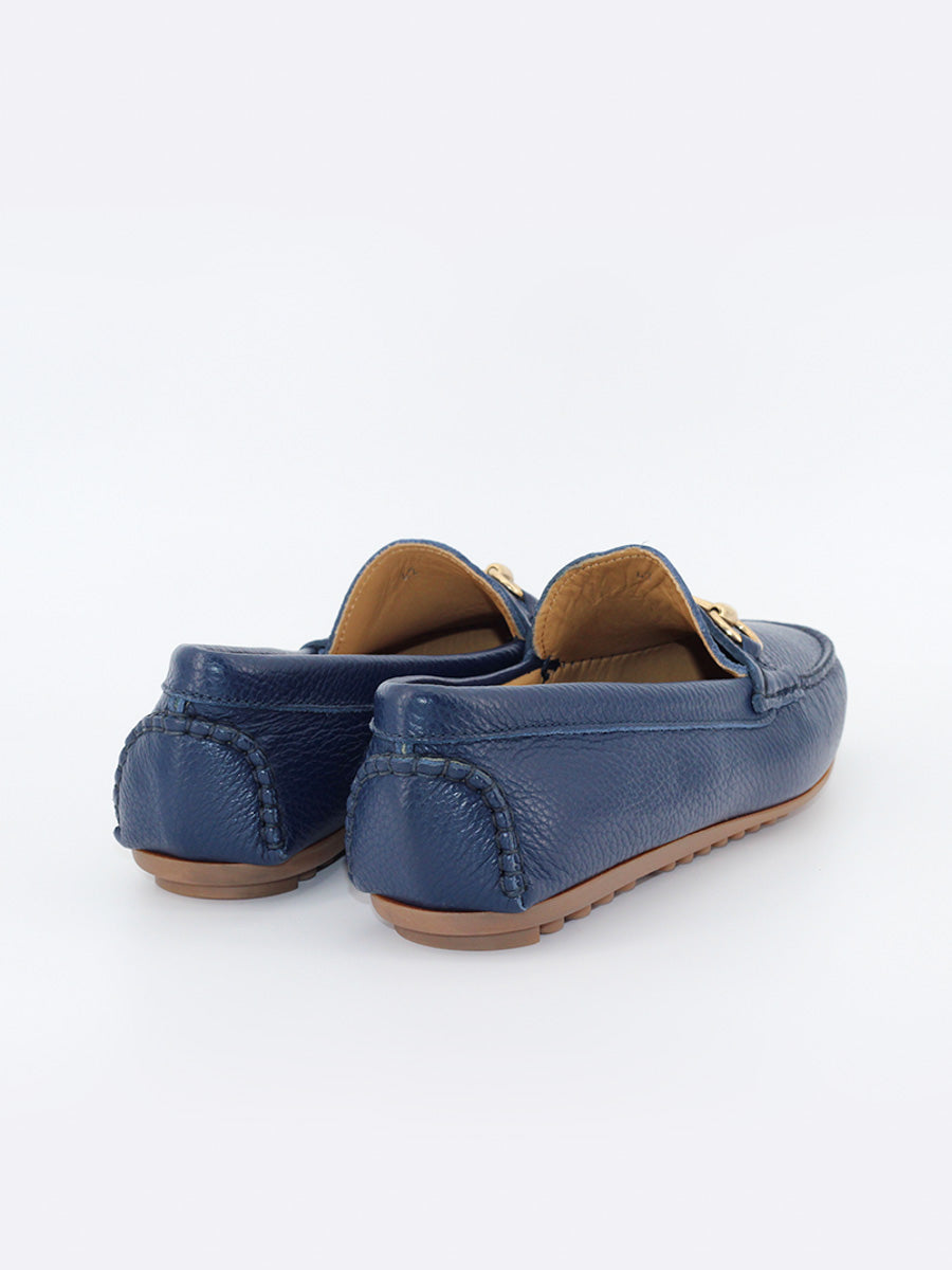 Mocasines driver de hombre Leonardo en piel color azul
