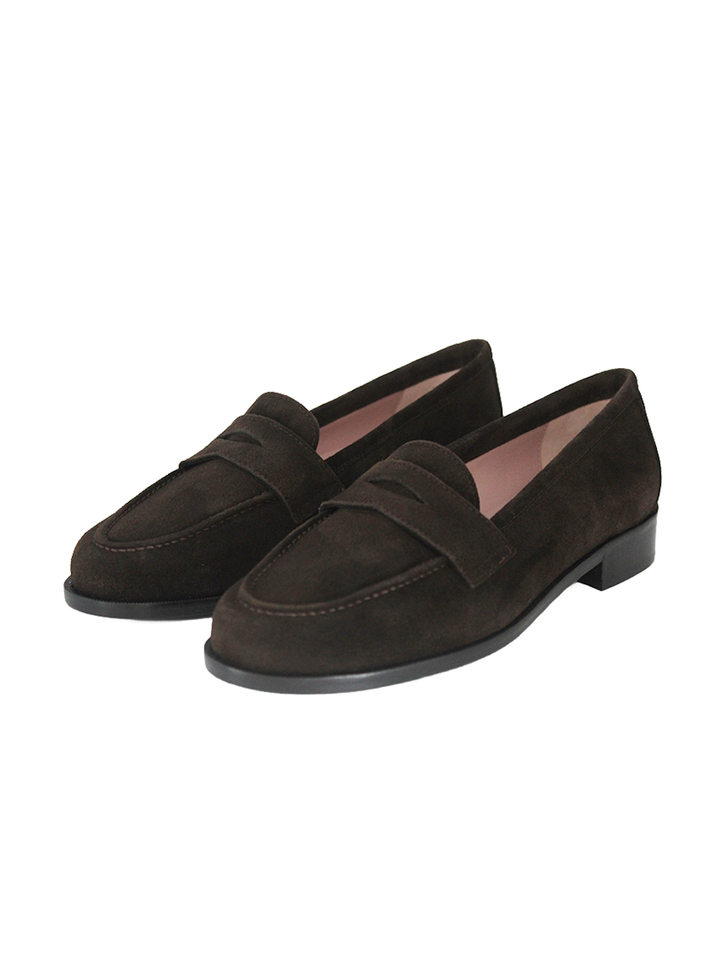 Mocasines Castellano® de ante para mujer - Modelo Mallorca color marrón oscuro