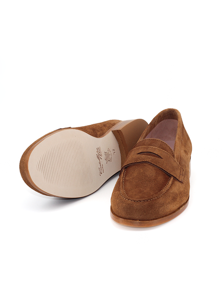 Mocasines Castellano® de ante para mujer - Modelo Mallorca color cuero